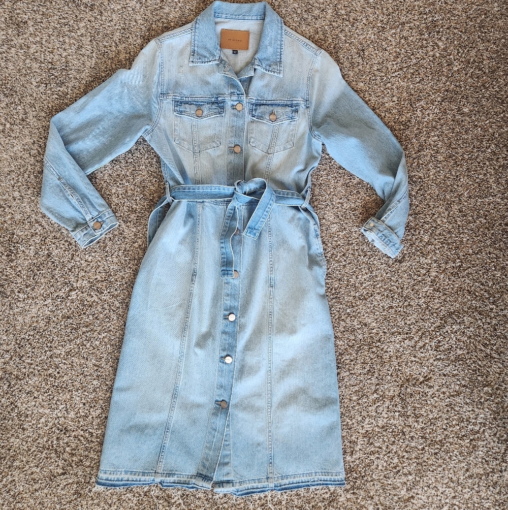 Sanctuary Blue Denim Button-Up Dress With Belt Sz xs